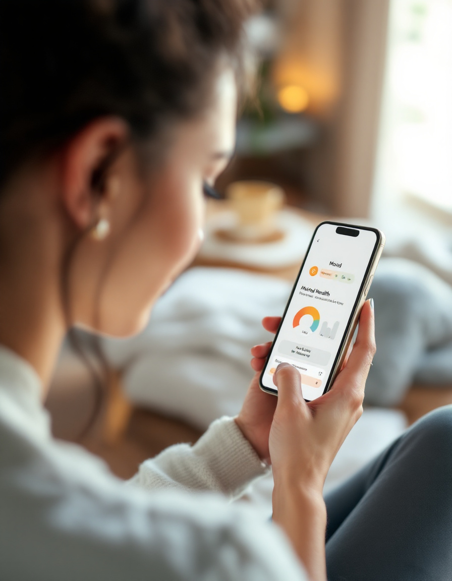 Woman using Myndgard App